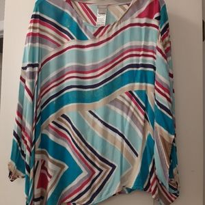Chico's Geometric Design Multi-Colored Blouse
